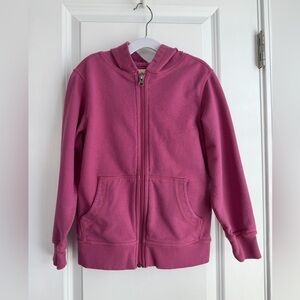 Hanna Andersson Girls Zippered Cotton Hoodie Magenta Size 120/6-7